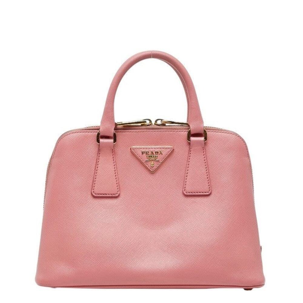 Prada Triangle Logo Saffiano Leather Handbag Pink